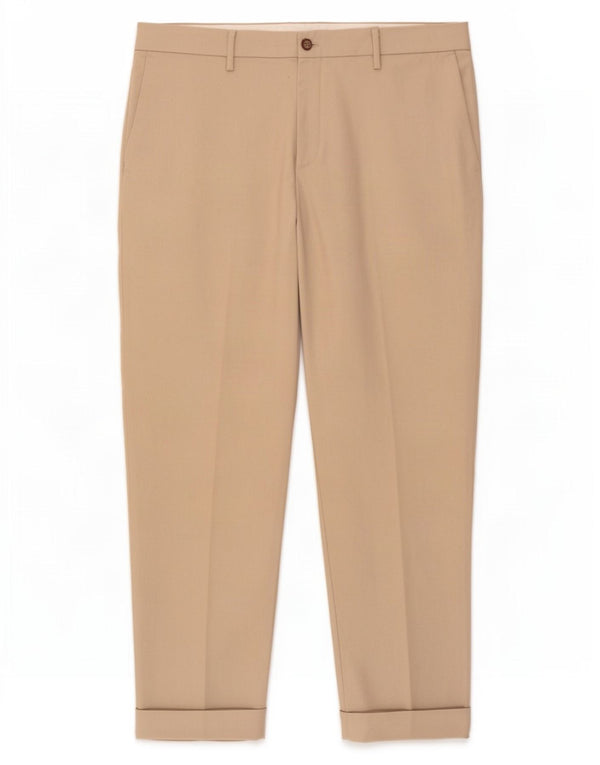 Zara Herren Tapered Casual Hose EU 44 Large W34 L29 Beige Polyester