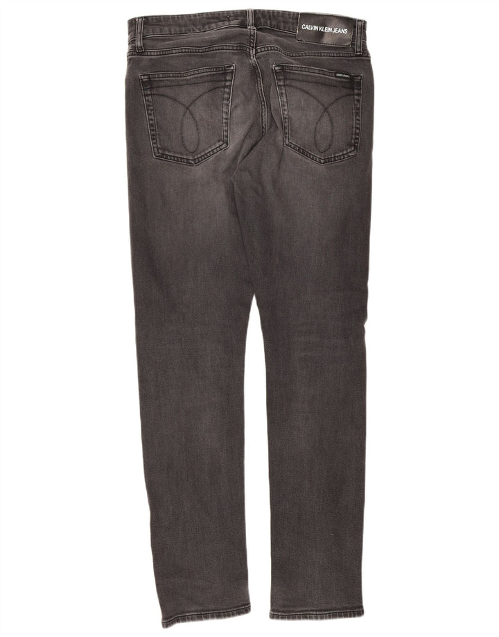 Calvin Klein Herren Slim Jeans W32 L32 Graue Baumwolle