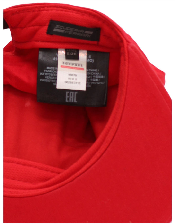 FERRARI Mens Graphic Snapback Cap One Size Red Polyester Sports