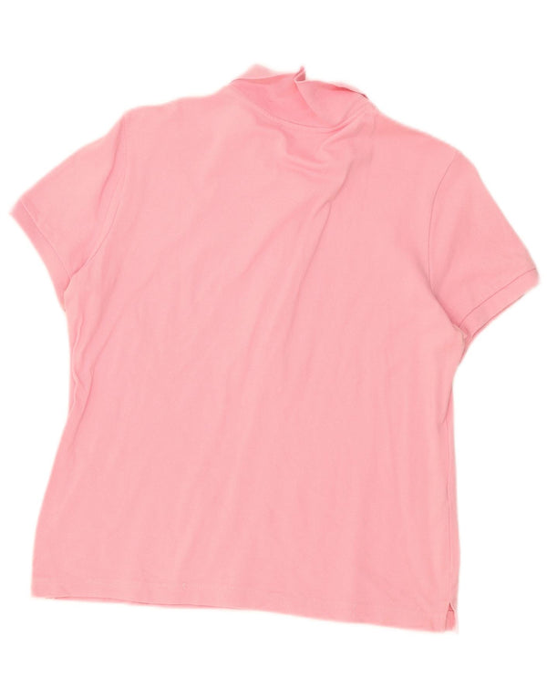 Lacoste Damen Poloshirt Größe 48 XL Rosa Baumwolle