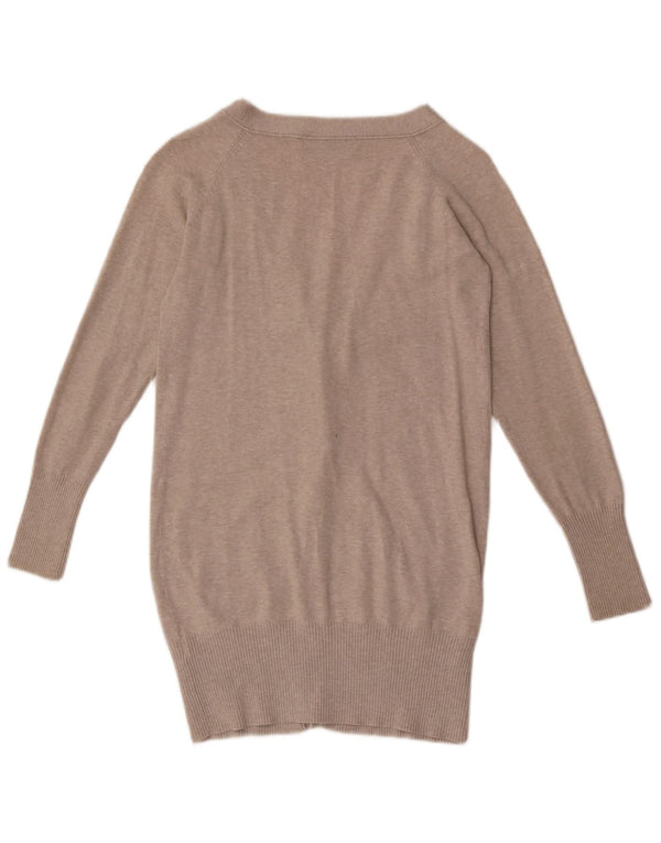 Zara Damen-Cardigan-Pullover UK 12 Mittelgrau gefleckte Baumwolle