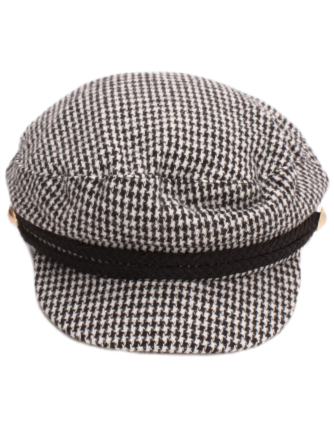 Zara Damen-Newsboy-Mütze, klein, schwarzer Hahnentrittmuster