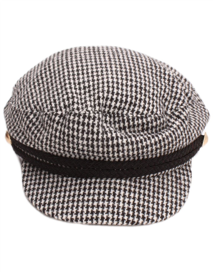 Zara Damen-Newsboy-Mütze, klein, schwarzer Hahnentrittmuster