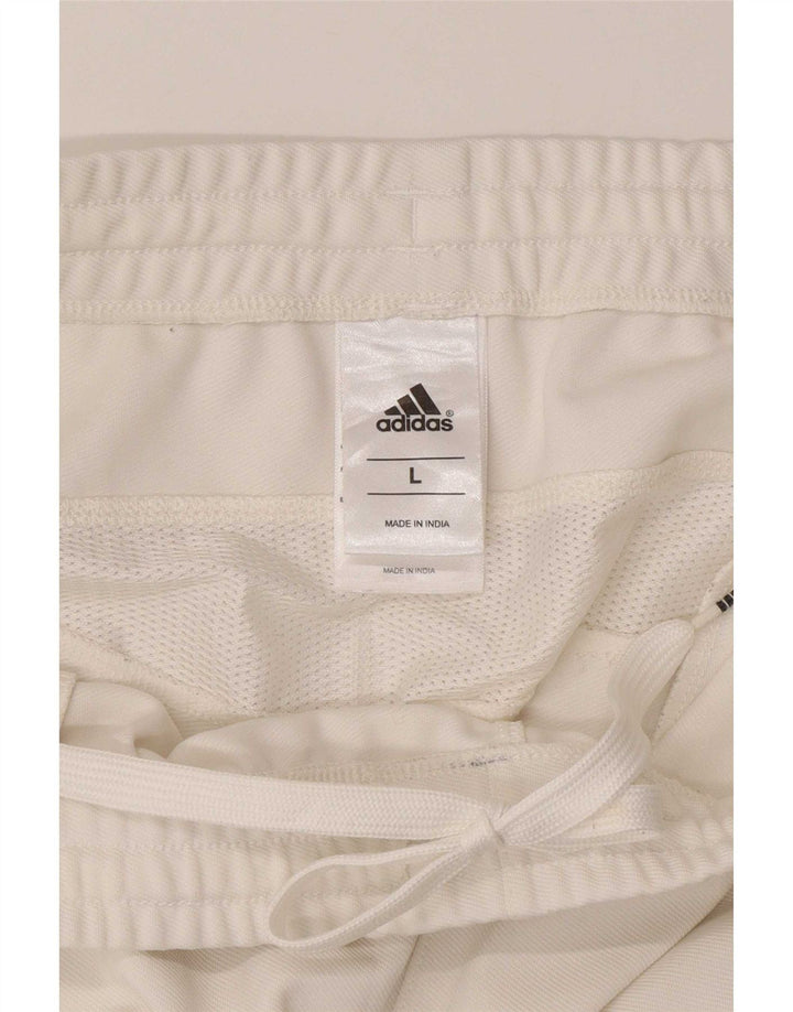 Adidas Herren-Trainingshose, groß, aus weißem Polyester