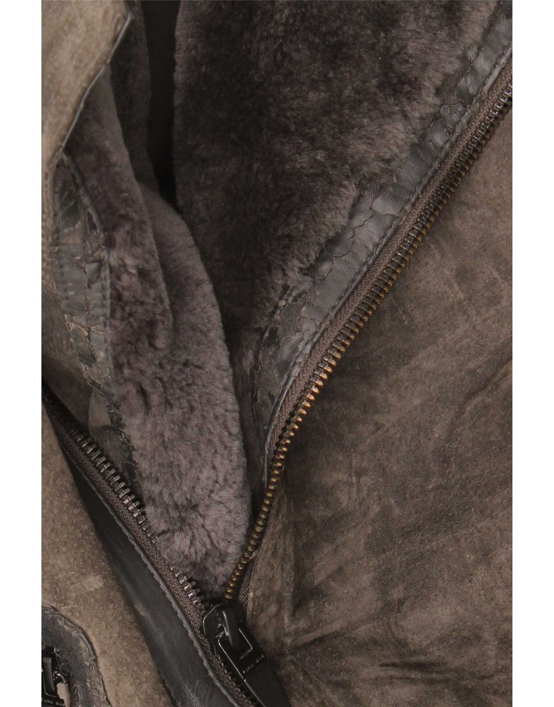 Zara Herren Wildleder Bikerjacke UK 40 Large Khaki