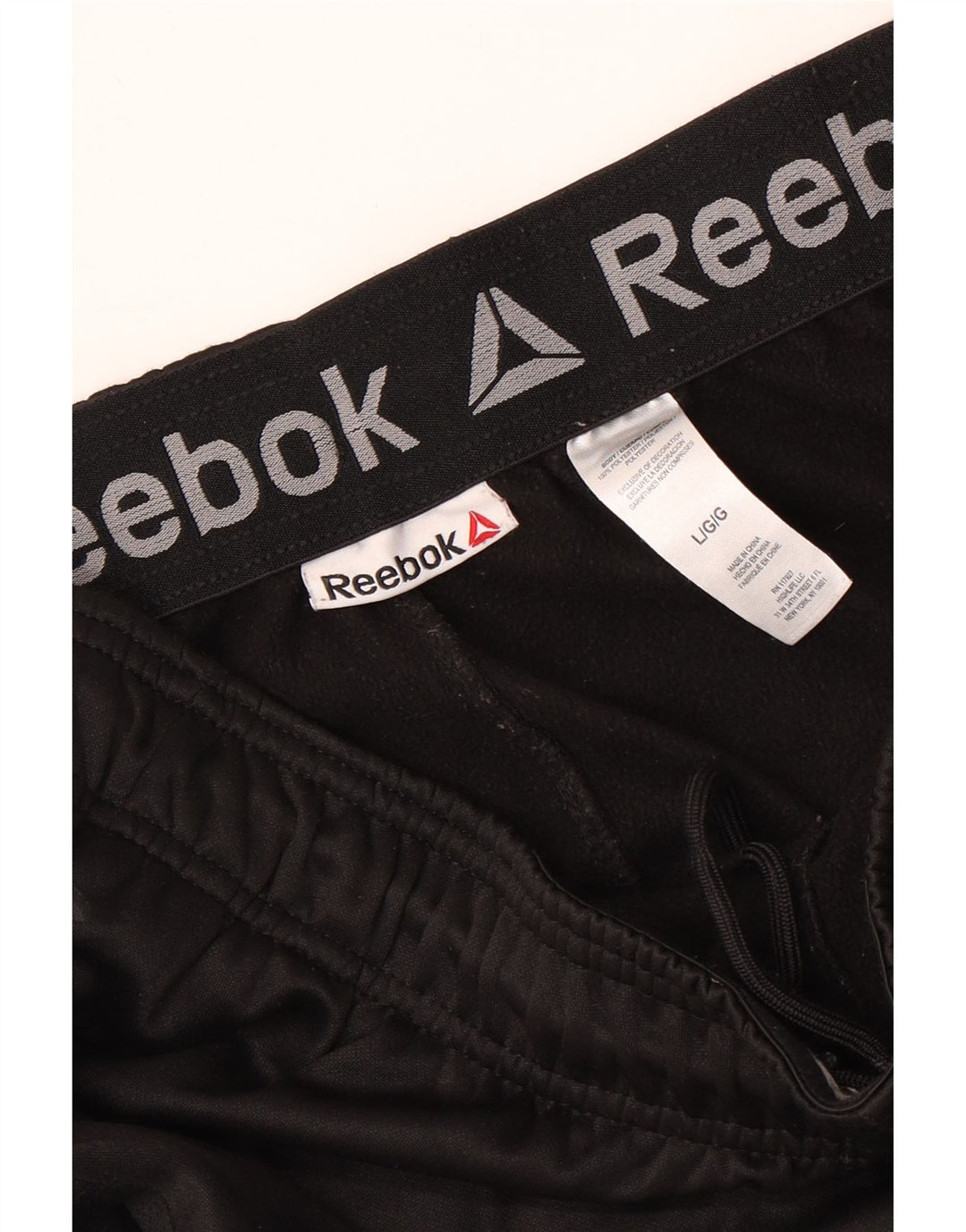 REEBOK Herren-Trainingshose, Jogginghose, Größe L, Schwarz, Polyester