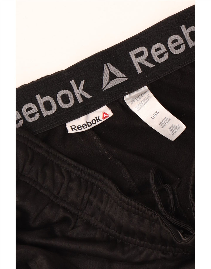 REEBOK Herren-Trainingshose, Jogginghose, Größe L, Schwarz, Polyester