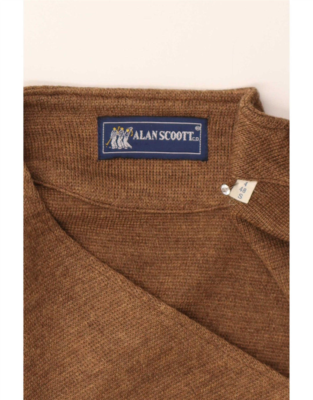 Alan Scoott Herren Strickweste IT 48 Kleine braune Wolle