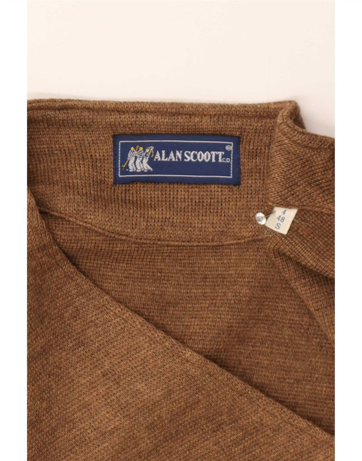 Alan Scoott Herren Strickweste IT 48 Kleine braune Wolle