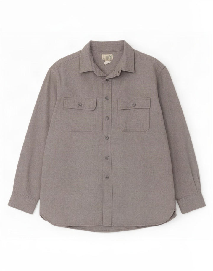 L.L.Bean Herren-Flanellhemd aus mittelgrauer Baumwolle