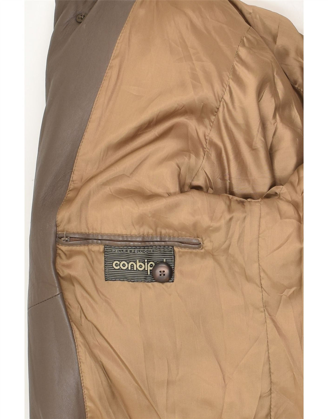 CONBIPEL Herren Lederjacke IT 46 Kleines braunes Leder