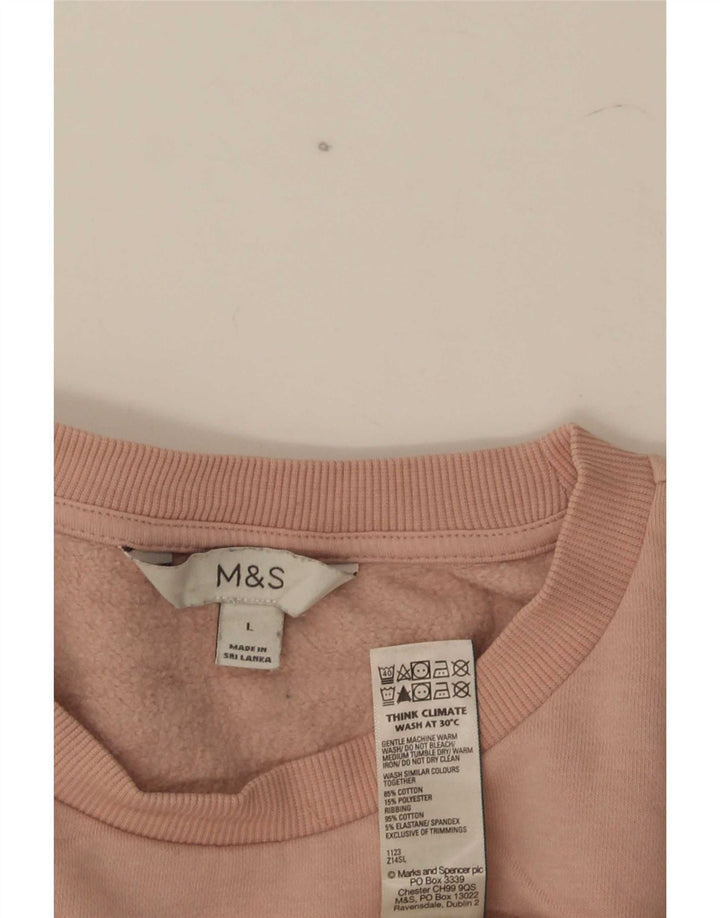 Marks & Spencer übergroßer Damen-Sweatshirt-Pullover, Gr. 16, Größe L, Rosa, Baumwolle