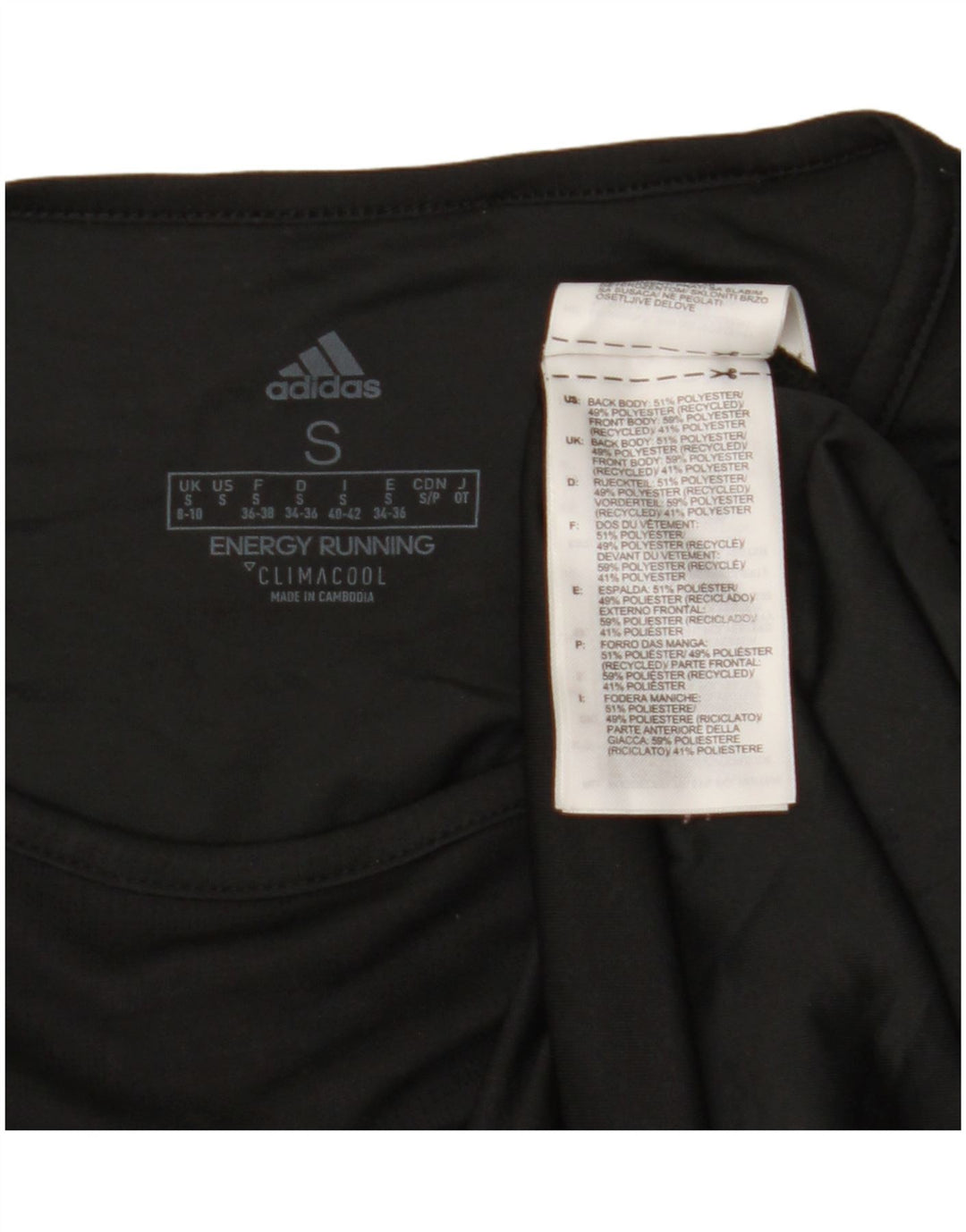 Adidas Damen Climacool Top Langarm UK 8/10 Small Schwarz Polyester