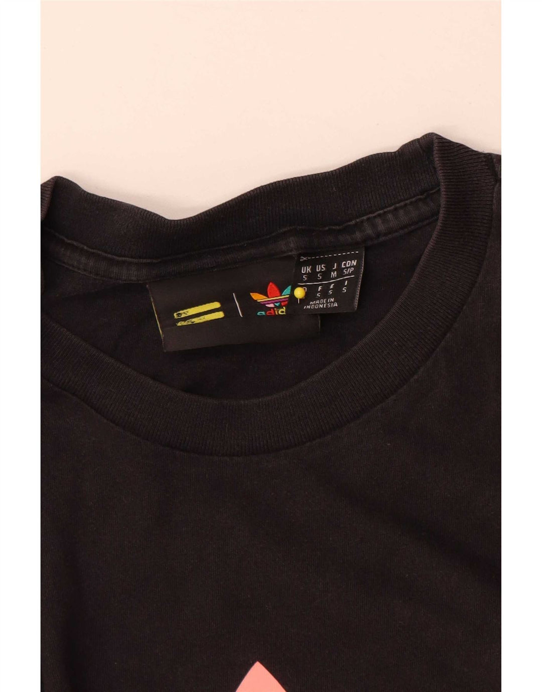 Adidas Damen Pharrell Williams Graphic T-Shirt Top Small Schwarz Baumwolle