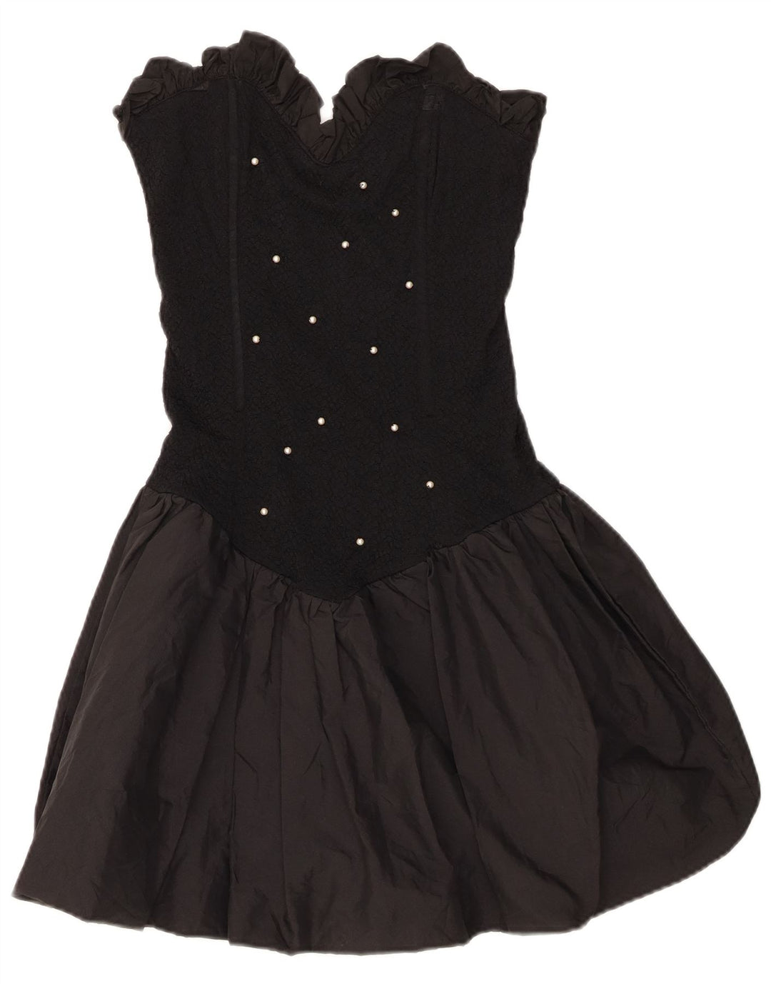 Fusion Damen Trägerloses Kleid UK 10 Small Schwarz Polyester