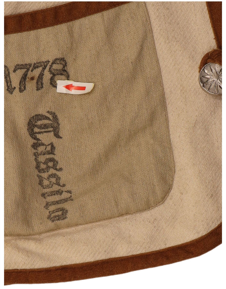 Vintage Herren Grafik Duffle Jacke UK 44 2XL Beige