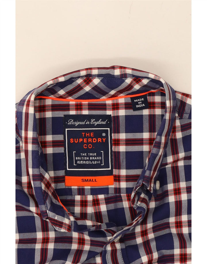 SUPERDRY Mens Shirt Small Blue Check Cotton Vintage Superdry and Second-Hand Superdry from Messina Hembry 