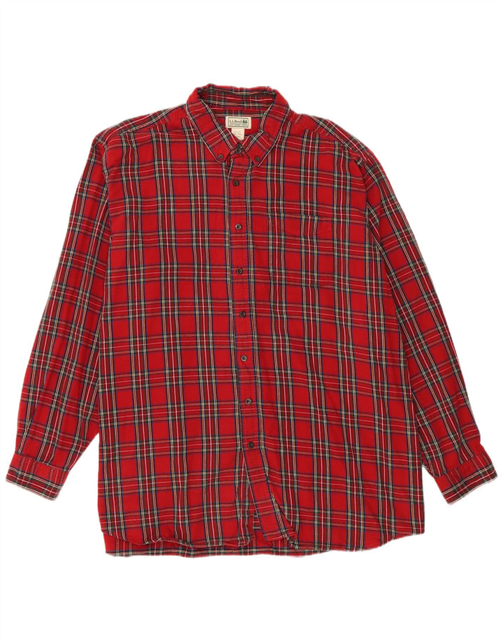 L.L.BEAN Flanellhemd für Herren, groß, Größe 2XL, rot kariert, Baumwolle