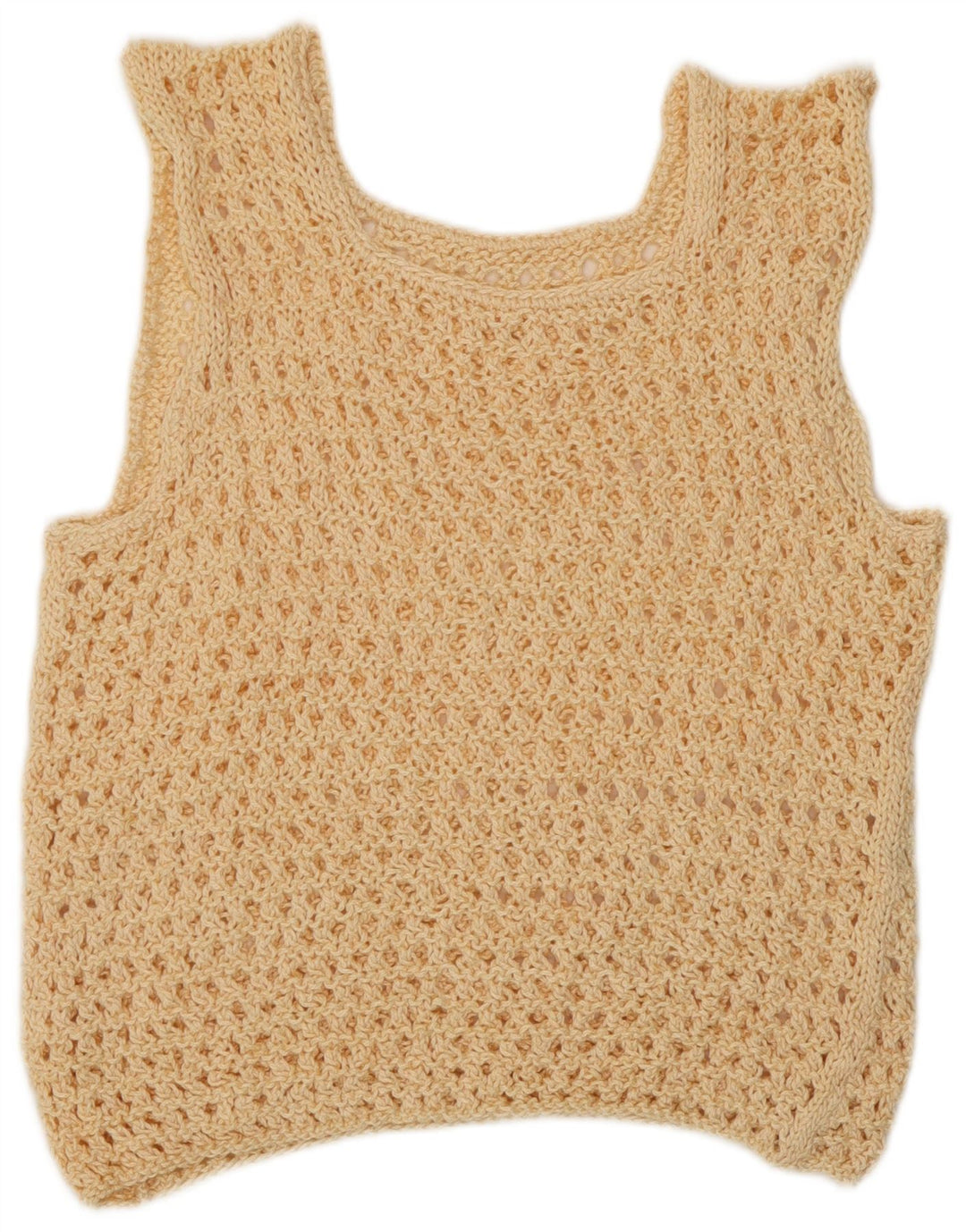 Vintage Damen Durchsichtiges Weste-Top UK 12 Medium Beige