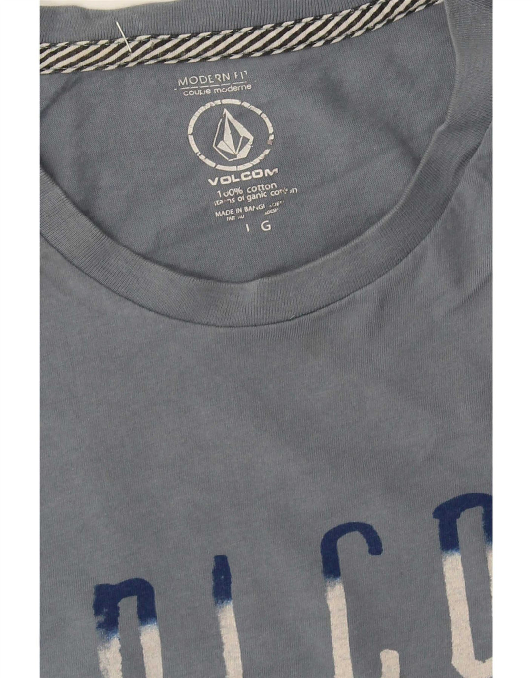 Volcom Herren Modern Fit Graphic T-Shirt Top Large Blau Baumwolle