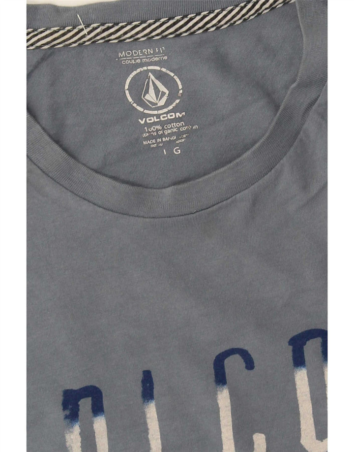Volcom Herren Modern Fit Graphic T-Shirt Top Large Blau Baumwolle