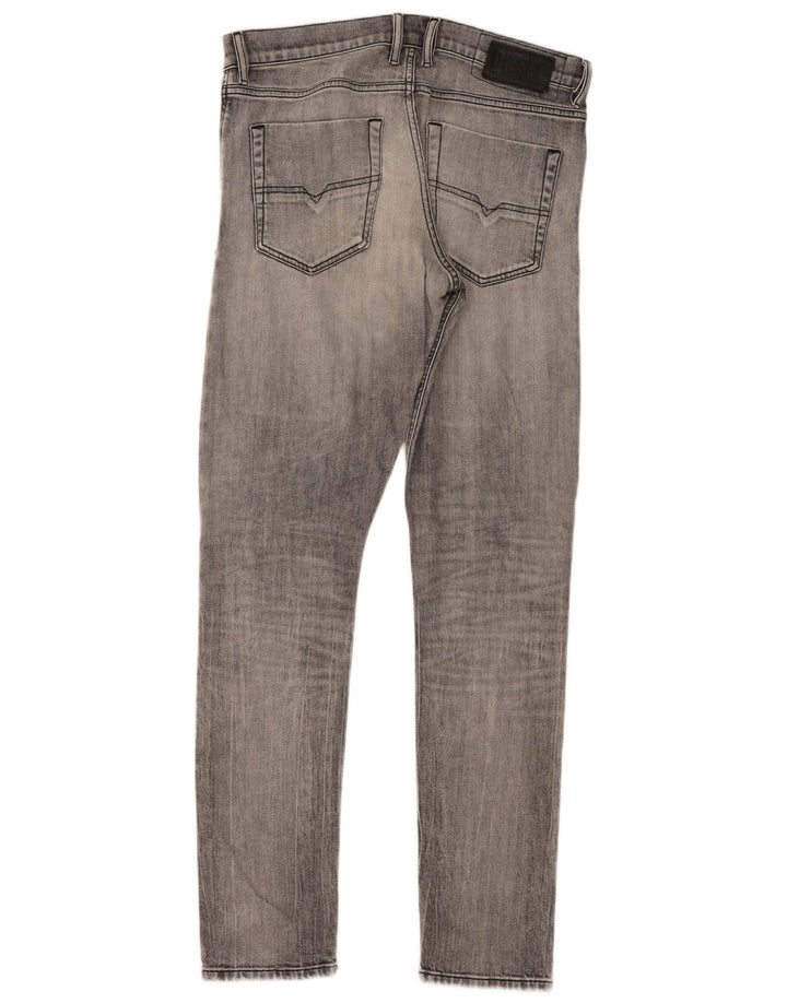 Diesel Herren Slim Jeans W32 L32 Graue Baumwolle