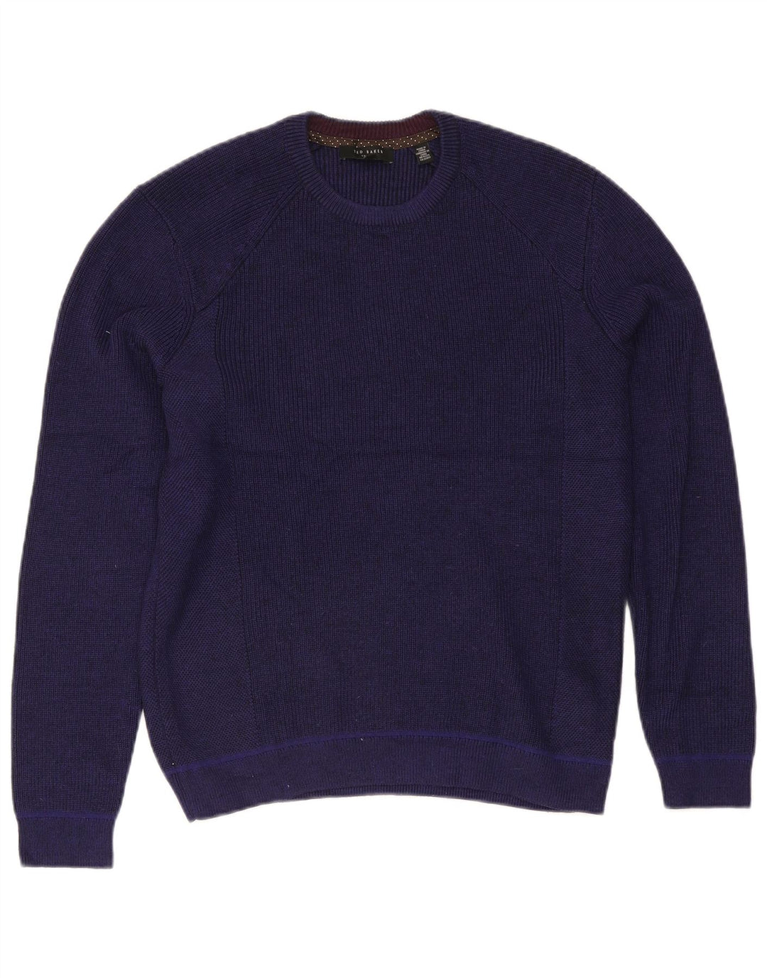 Ted Baker Herren-Pullover mit Rundhalsausschnitt, Größe 4, groß, marineblaues Polyester