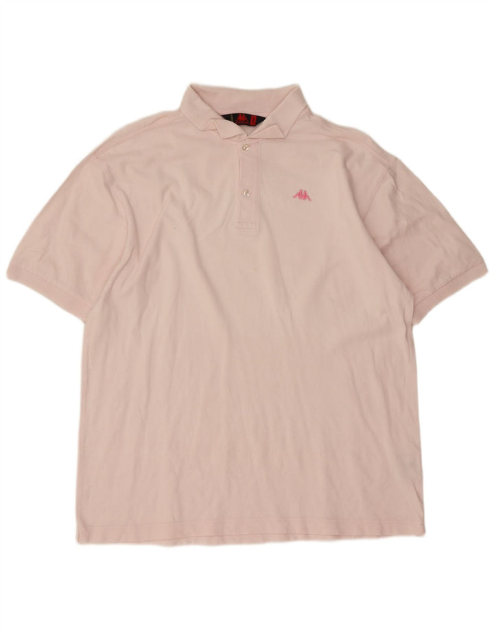 Kappa Herren-Poloshirt mit normaler Passform, groß, rosa Baumwolle