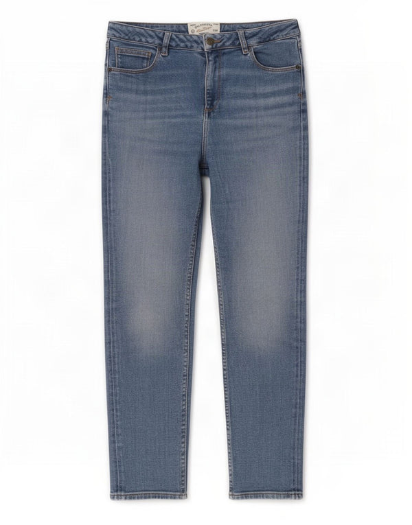 Fat Face Damen Sway Slim Jeans UK 12 Medium W30 L27 Blaue Baumwolle