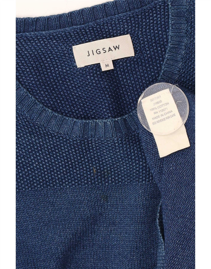 Jigsaw Herren-Pullover mit Rundhalsausschnitt, mittelblaue Baumwolle