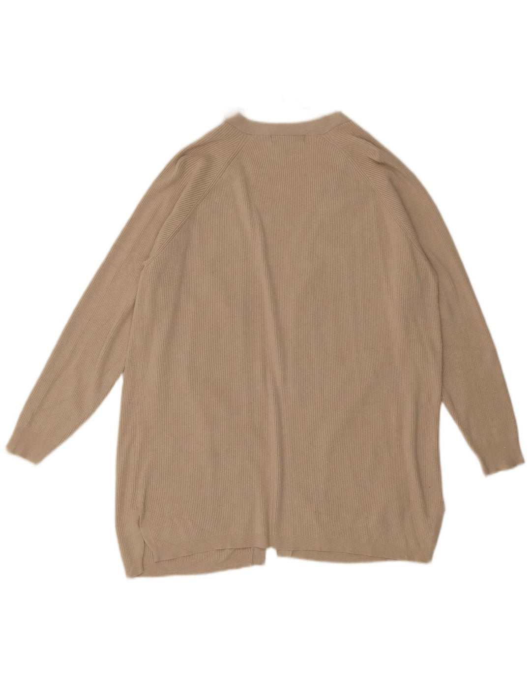 Marks & Spencer Damen Longline Open Cardigan Pullover UK 14 Large Beige