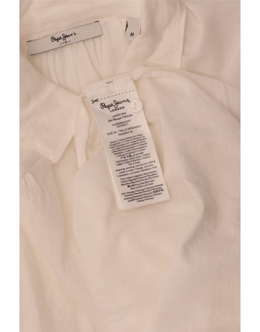 PEPE Jeans Damen-Oversize-Hemd, UK 14, mittelweiße Baumwolle