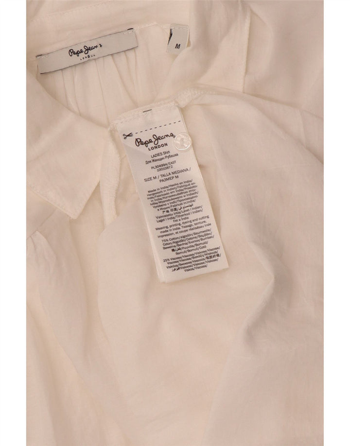 PEPE Jeans Damen-Oversize-Hemd, UK 14, mittelweiße Baumwolle