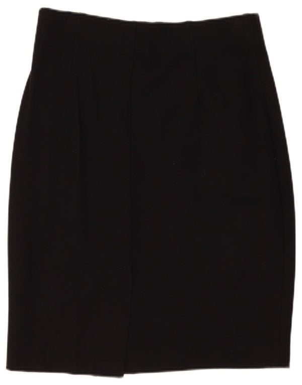 Marks & Spencer Damen Bleistiftrock UK 14 Large W32 Schwarze Viskose