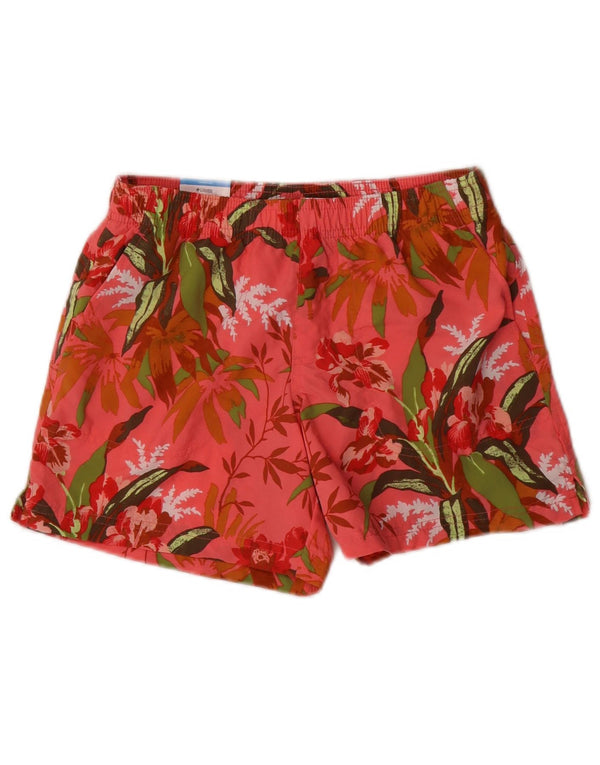 Columbia Damen-Sportshorts mit normaler Passform, UK 6, XS, rosafarbenes Nylon mit Blumenmuster