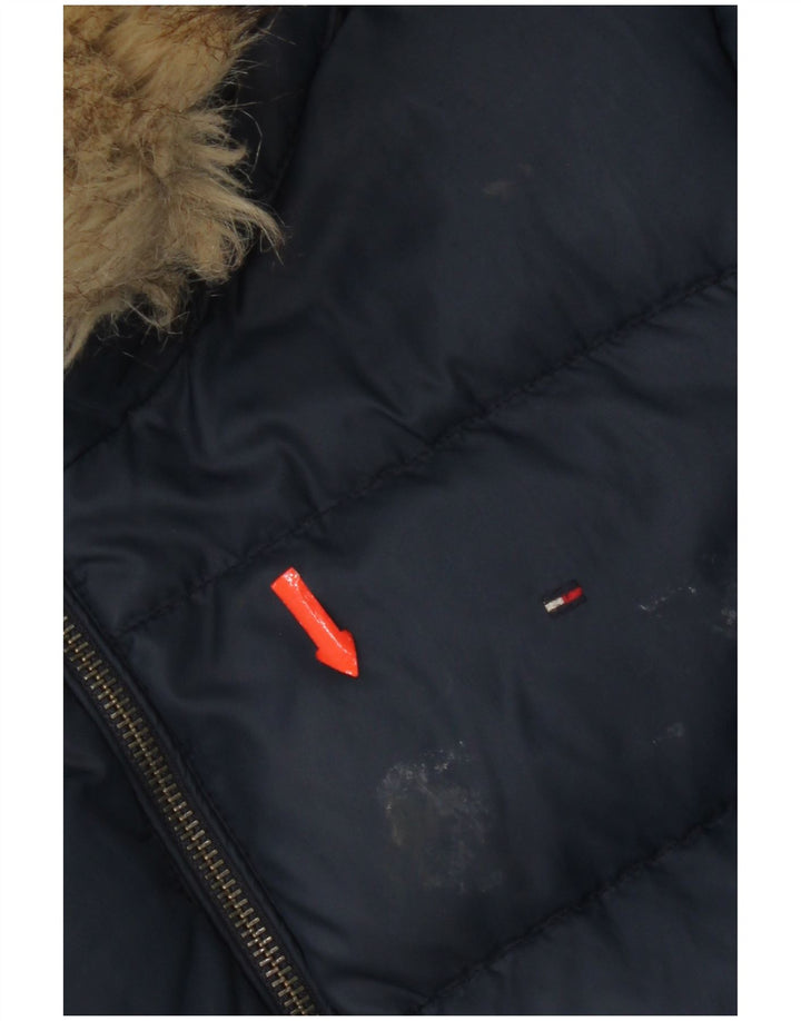 Tommy Hilfiger Wattierte Jacke mit Kapuze für Mädchen, 15–16 Jahre, blaues Polyester