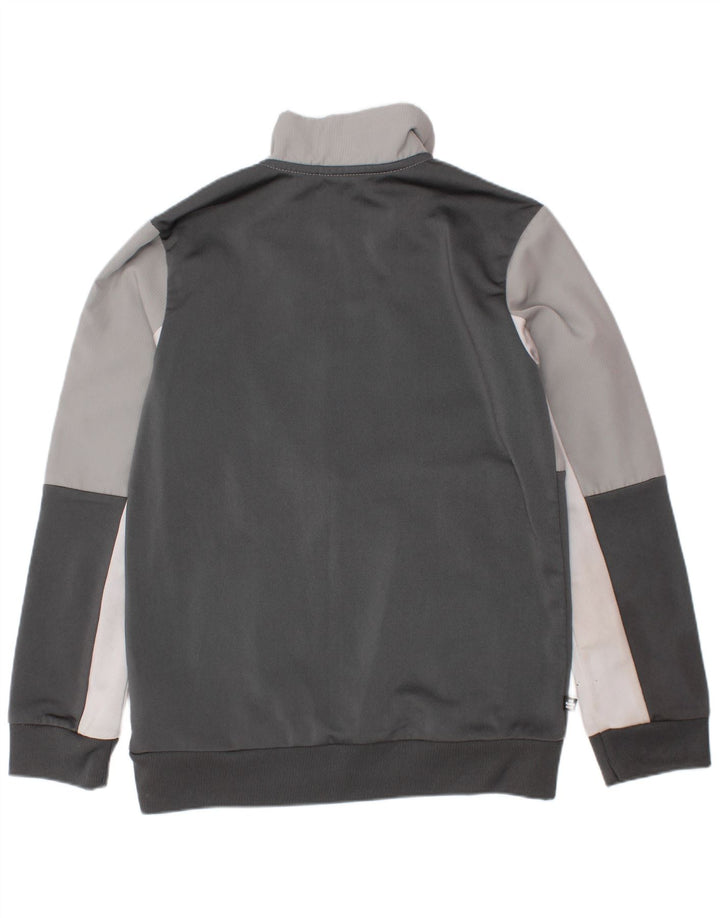 ADIDAS Jungen-Sweatshirt mit Reißverschluss am Hals, 7–8 Jahre, Grau, Farbblock