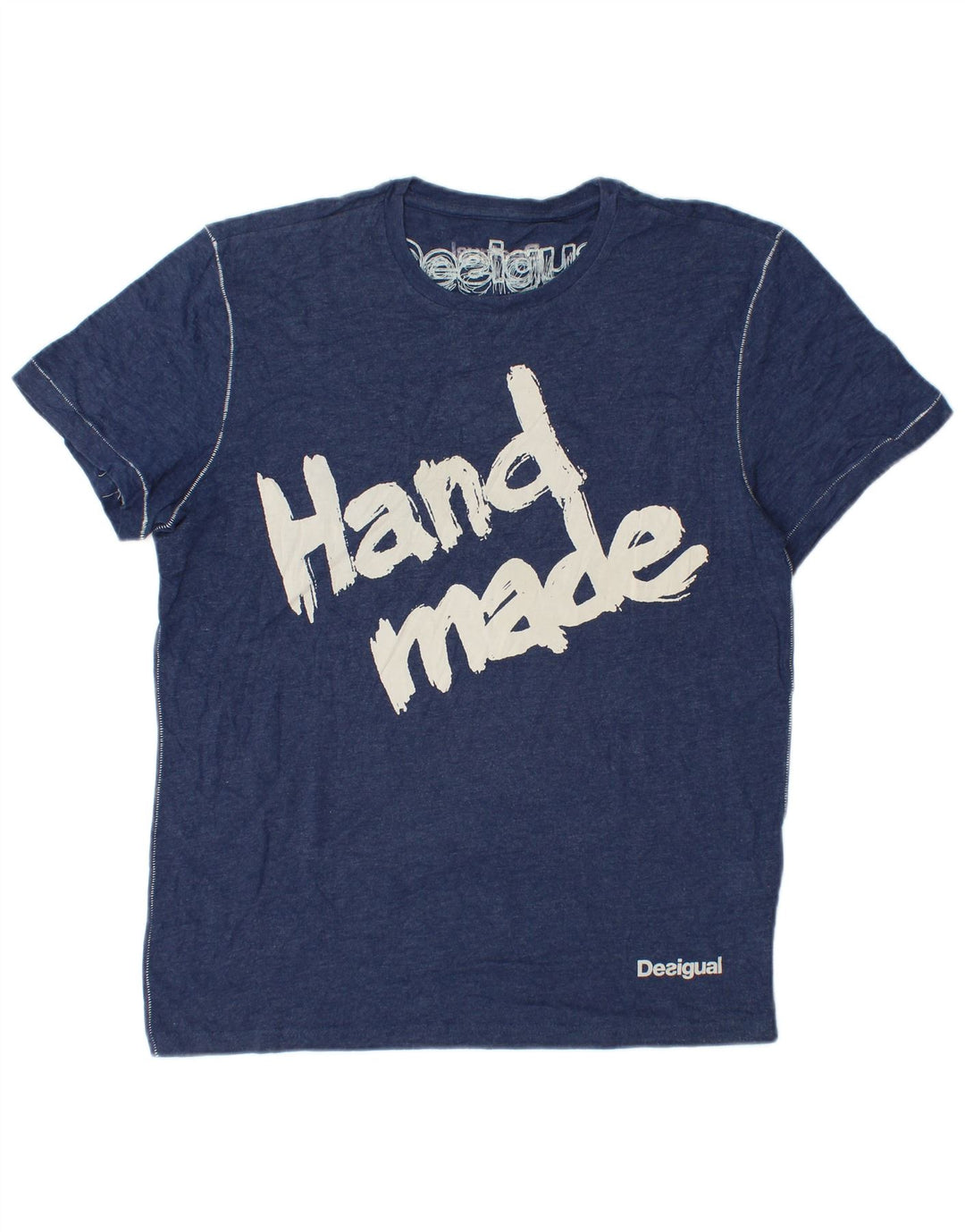 Desigual Herren-T-Shirt mit Grafik, groß, marineblau, Baumwolle