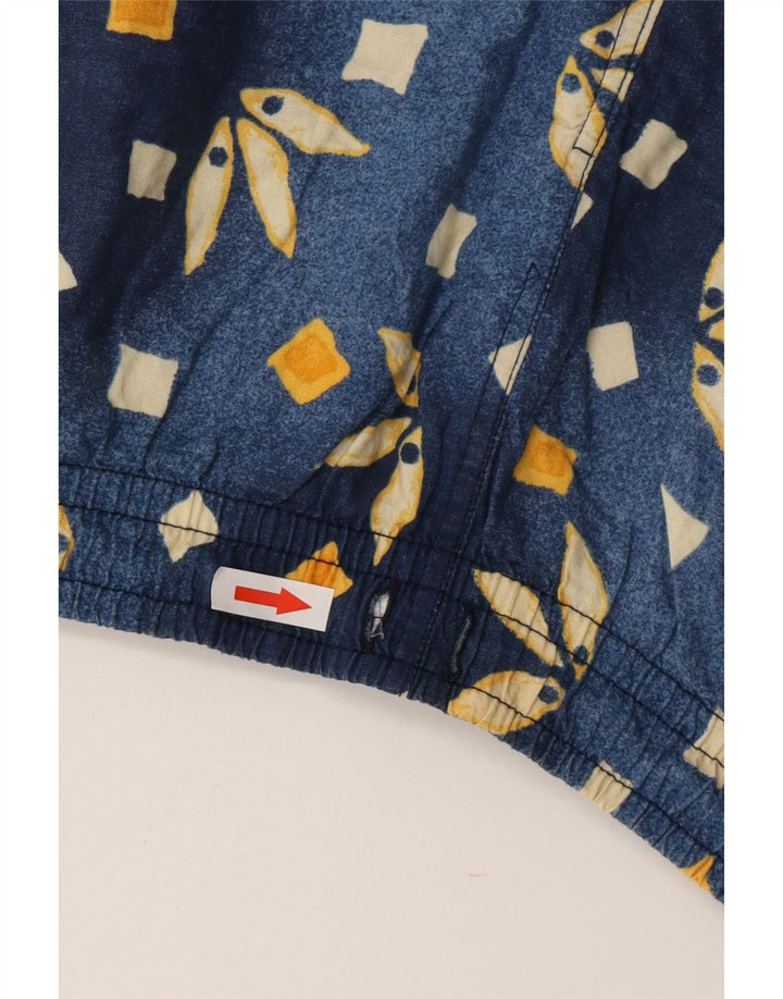 VINTAGE Herren Badeshorts XL Blaue geometrische Baumwolle