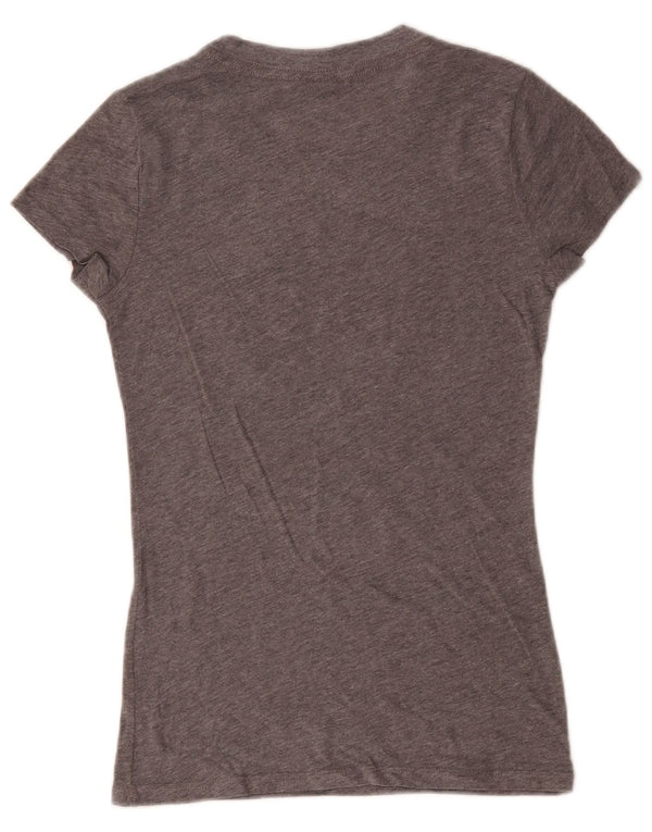 Hollister Womens Graphic T-Shirt Top UK 8 Small Grau meliert