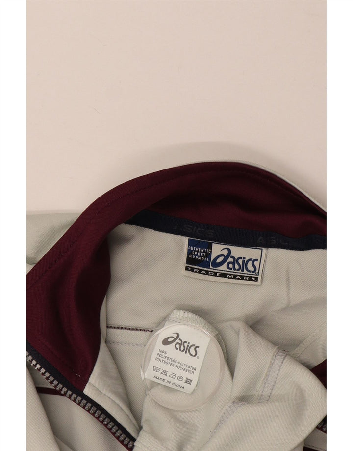 ASICS Herren-Trainingsanzug-Top-Jacke, mittelweißes Polyester