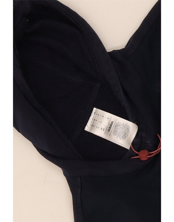 Adidas Herren Kapuzenpullover aus mittelblauer, marineblauer Baumwolle