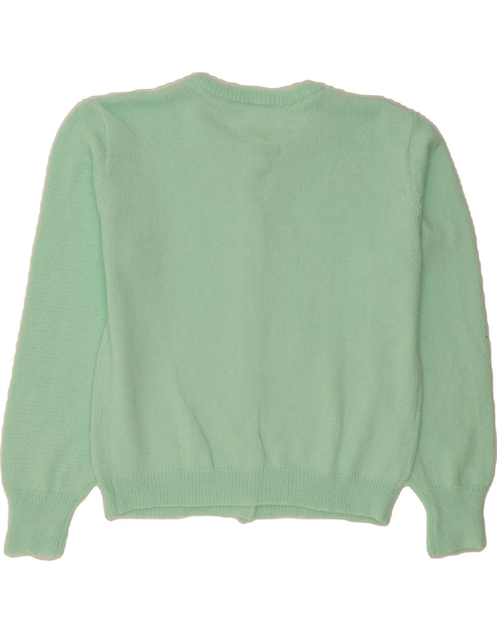 VINTAGE Womens Oversized Cardigan Sweater UK 10 Small Green Polyester Vintage Vintage and Second-Hand Vintage from Messina Hembry 