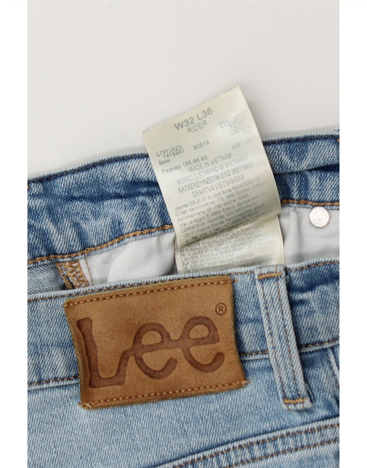 LEE Herren Rider Slim Jeans W32 L36 Blaue Baumwolle