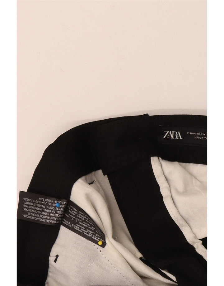 Zara Herren-Hose, kurz geschnitten, EU 44, Größe L, W34, L25, Schwarz, Polyester