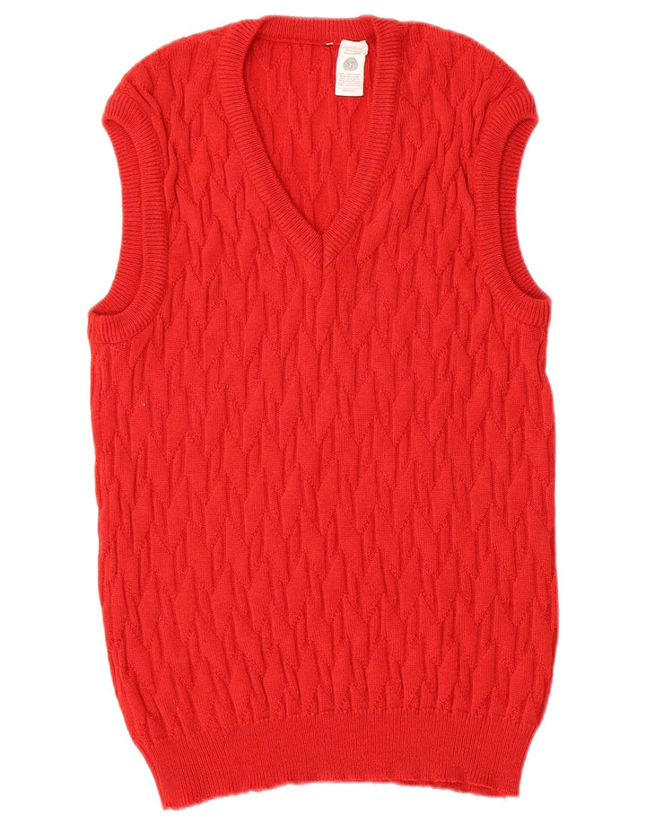 Vintage Herren Weste Tank Top Kleine rote Wolle