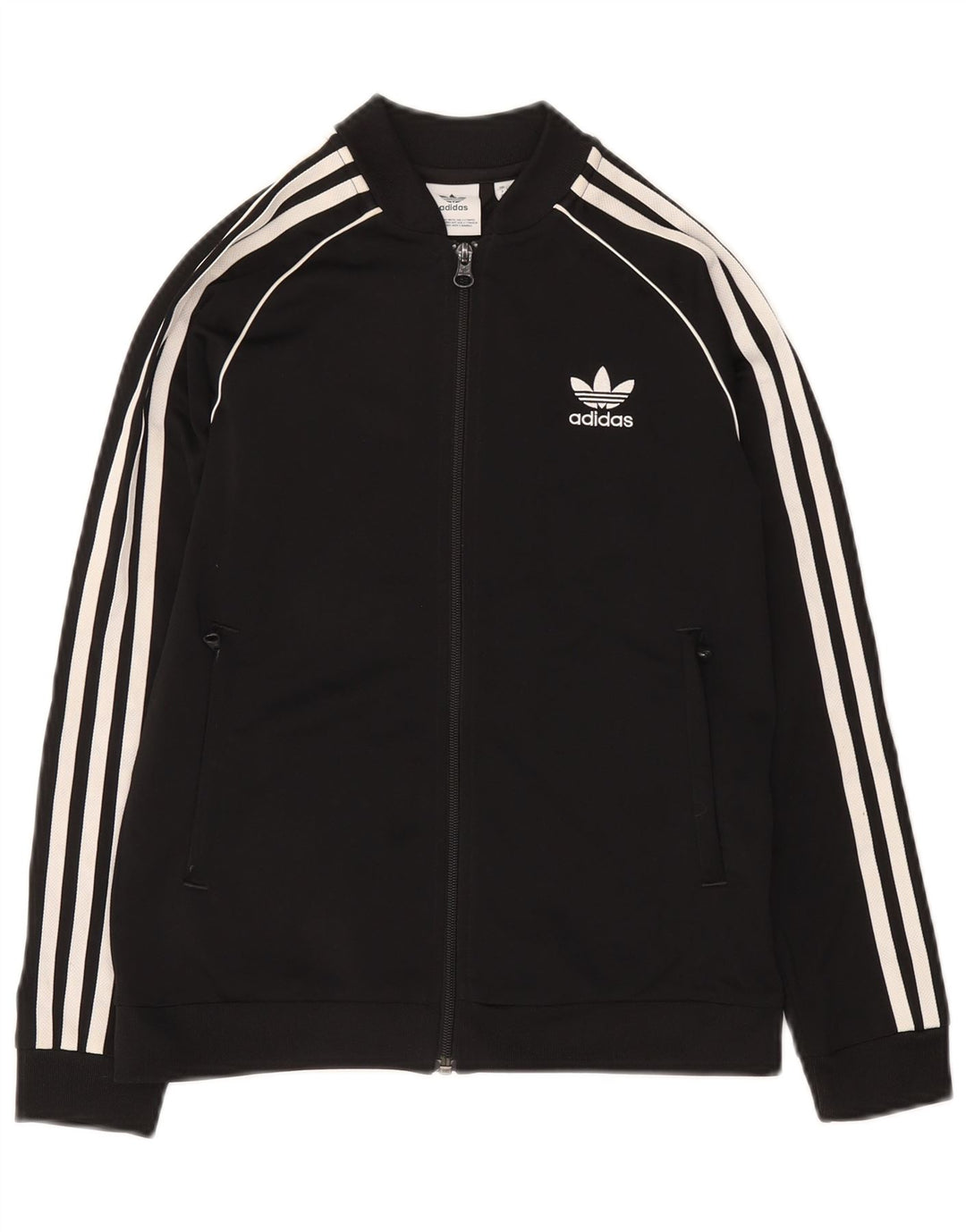 Adidas Mädchen-Trainingsanzug-Top-Jacke, 11–12 Jahre, schwarzes Polyester