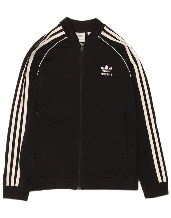 Adidas Mädchen-Trainingsanzug-Top-Jacke, 11–12 Jahre, schwarzes Polyester