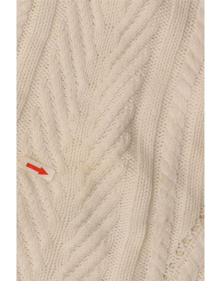 Zara Damen Crop Oversized Rollkragenpullover Pullover UK 10 Small Weiß