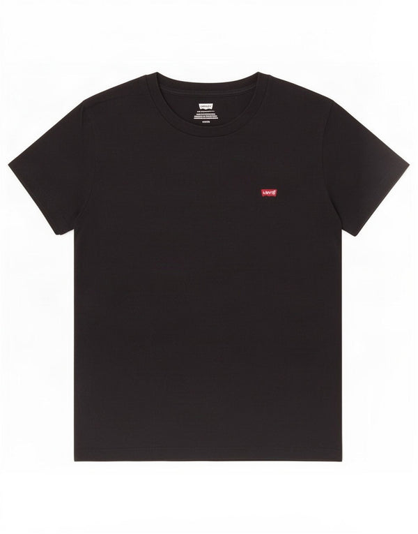 Levi's Damen T-Shirt Top UK 10 Small Schwarz Baumwolle